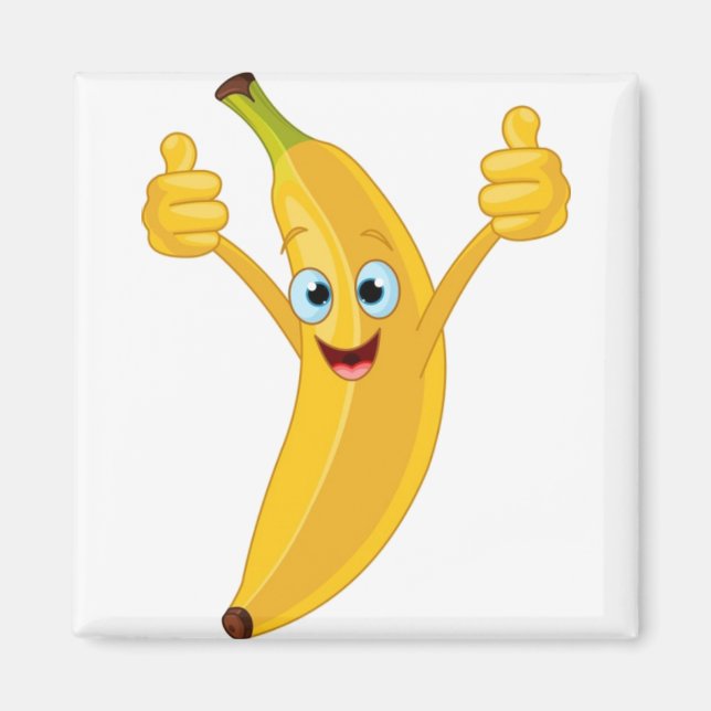 Banana Tecknad Design Magnet (Framsidan)