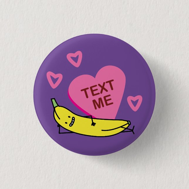 Banana Text Me Valentine ler ler ner Knapp (Framsida)