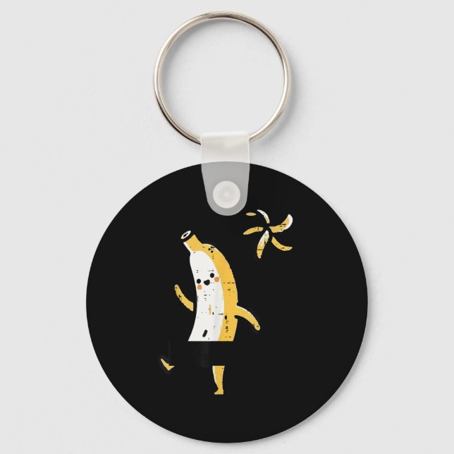 Banana Throwing Away Peel Funny Fruit Meme Manar W Nyckelring (Framsida)