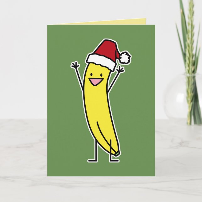 Banana Tomhat firar och fuskar Christma Helgkort (Framsida)