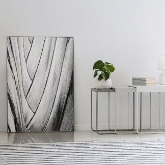 Banana Träd Bark Poster - Abstrakt monokrom muren