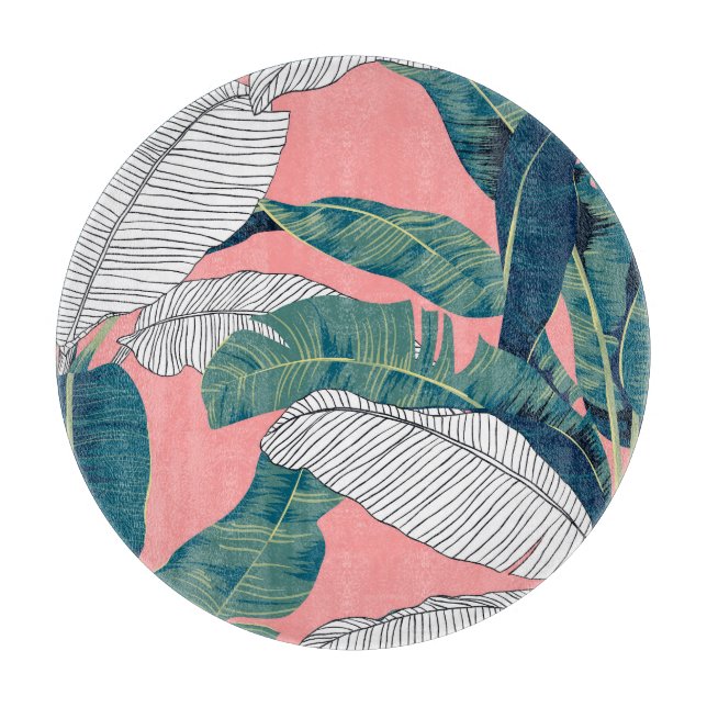 Banana Träd Botanical: Bright Red Seamless (Framsidan)