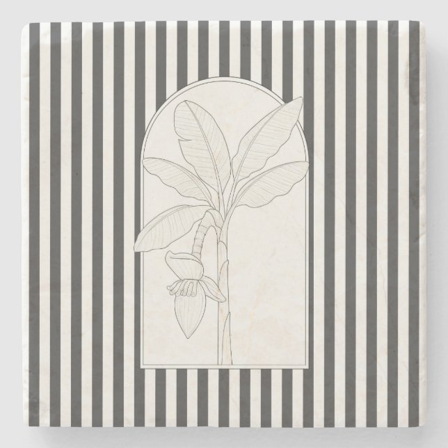 Banana träd Elegant Flower Botanical Stone Underlä Stenunderlägg (Framsidan)