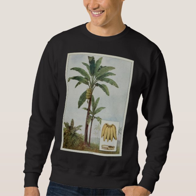 Banana Träd Illustration Lång Ärmad Tröja (Framsida)