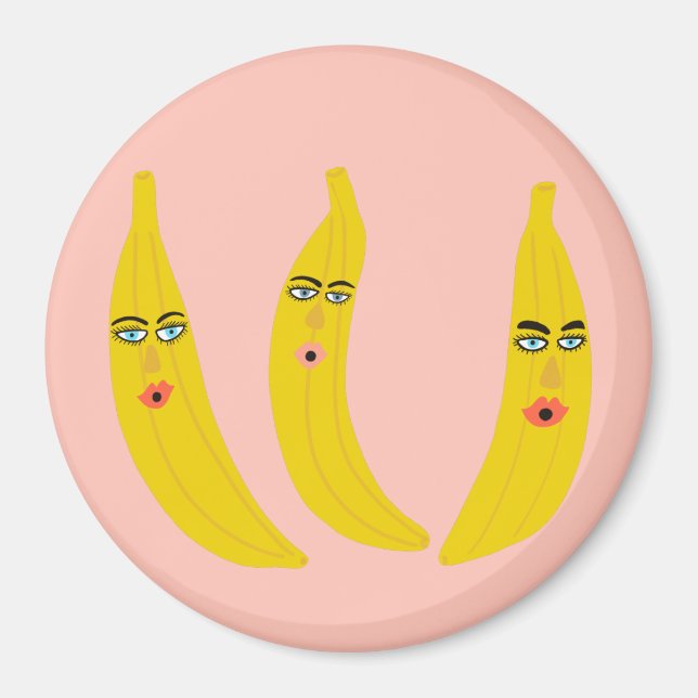 Banana Trio Whimsical Magnet (Framsidan)