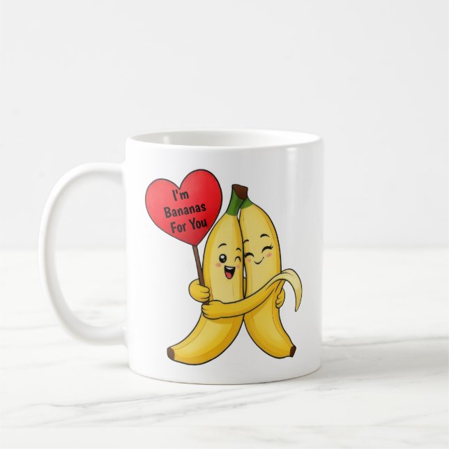 Banana Valentindagen Kaffemugg (Vänster)