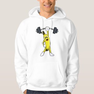 Banana vid styrkeutbildning med Barbell Hoodie