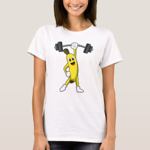 Banana vid styrkeutbildning med Barbell T Shirt