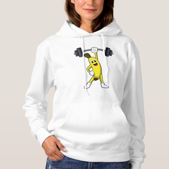 Banana vid styrkeutbildning med Barbell T Shirt (Framsida)