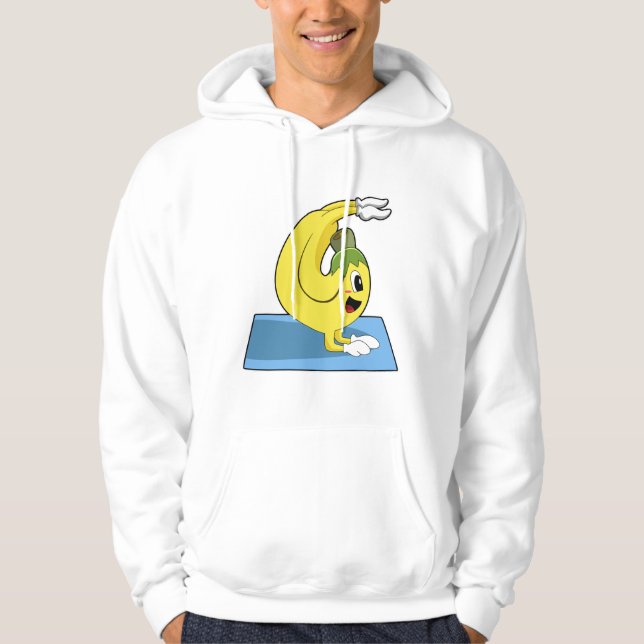 Banana vid Yoga på Yoga-mattan Hoodie (Framsida)