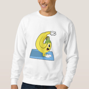 Banana vid Yoga på Yoga-mattan Lång Ärmad Tröja