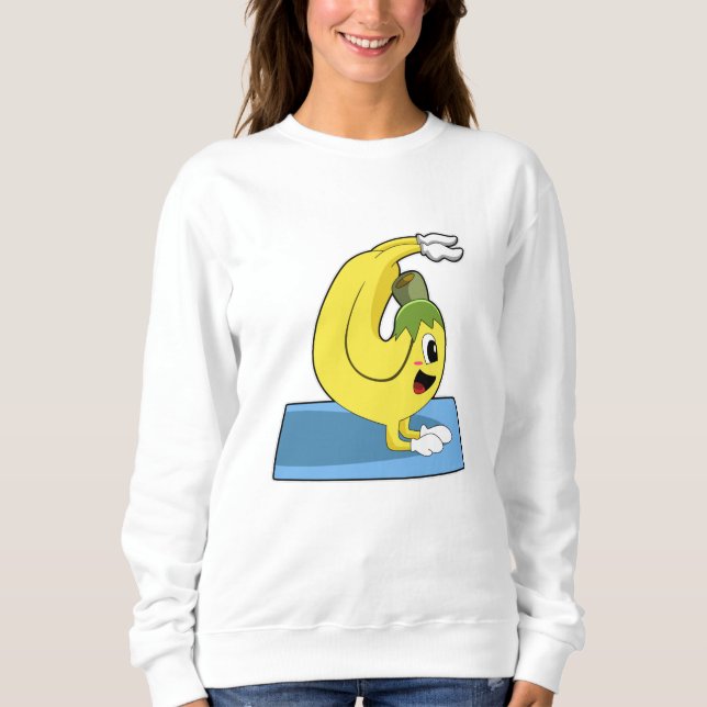 Banana vid Yoga på Yoga-mattan T Shirt (Framsida)