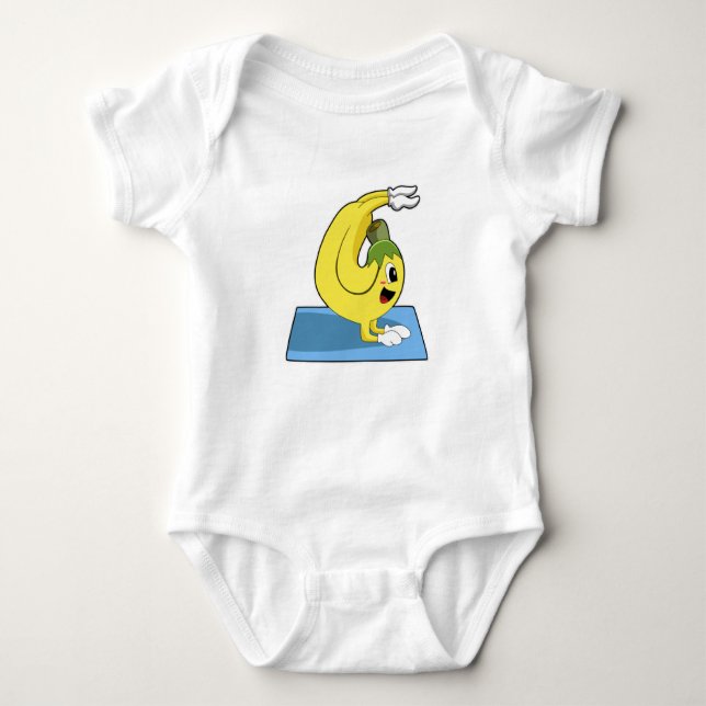 Banana vid Yoga på Yoga-mattan T Shirt (Framsida)
