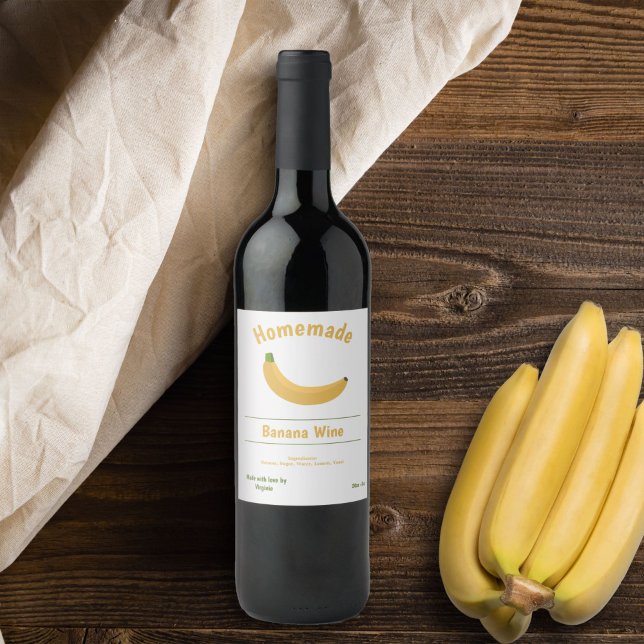 Banana Vin Flaska etikett Sticker (Banana Wine Bottle Label Sticker)