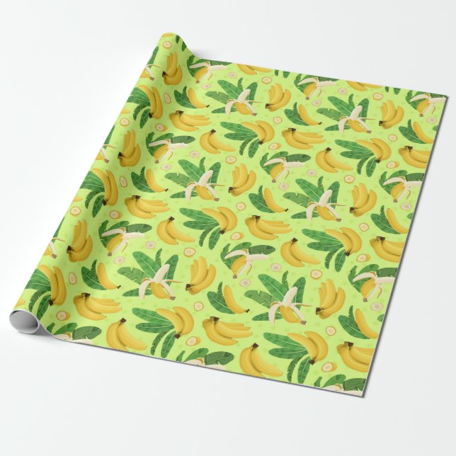Banana Wrapping Papper Presentpapper (Utrullad)
