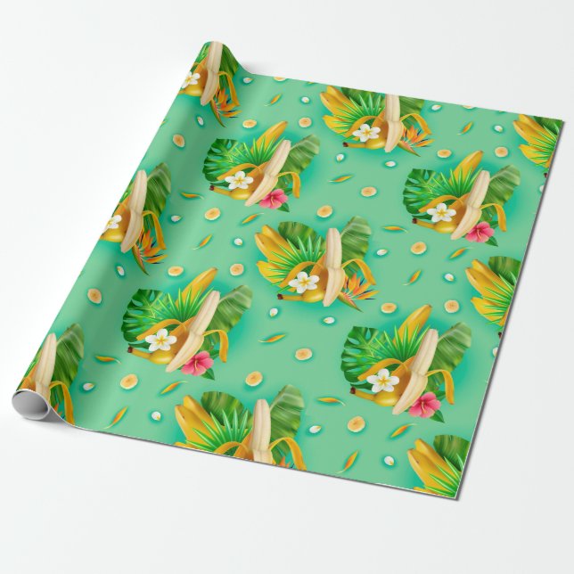 Banana Wrapping Papper Presentpapper (Utrullad)