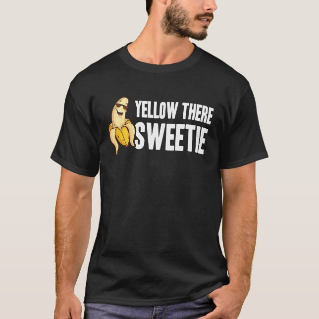 Banana  Yellow There Sweetie  Cool Minimalist  Veg T Shirt (Framsida)