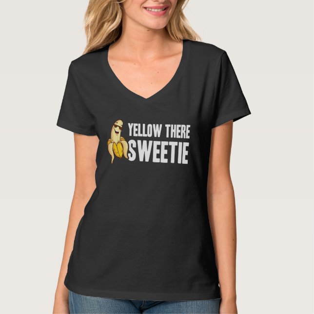 Banana  Yellow There Sweetie  Cool Minimalist  Veg T Shirt (Framsida)