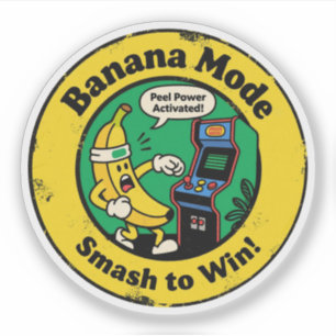 Bananaälskare & Spelare "Smash för att vinna banan Klistermärken