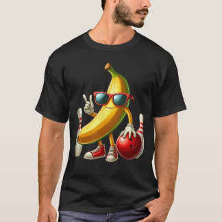 Bananaglasögon spelar bowling rolig frukt sport t shirt