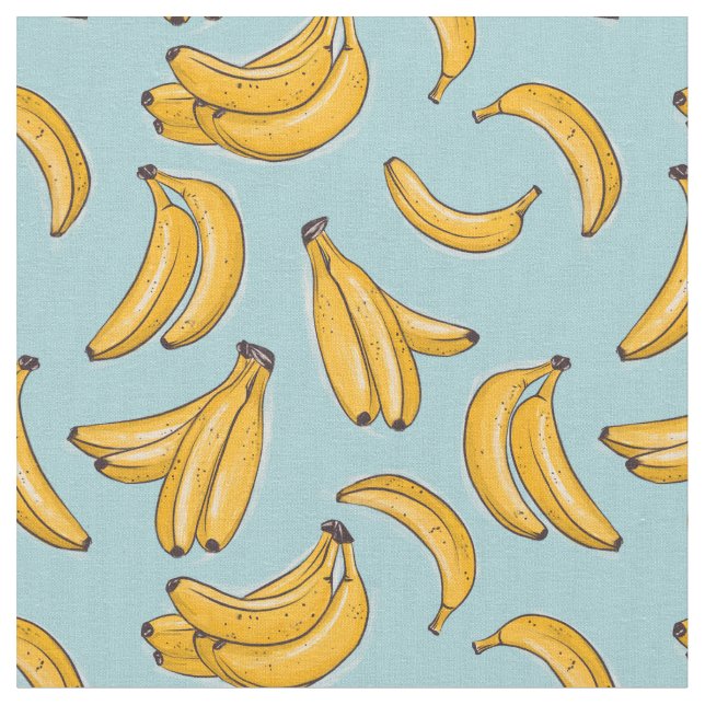 Bananar akvarell  tyg (Närbild)