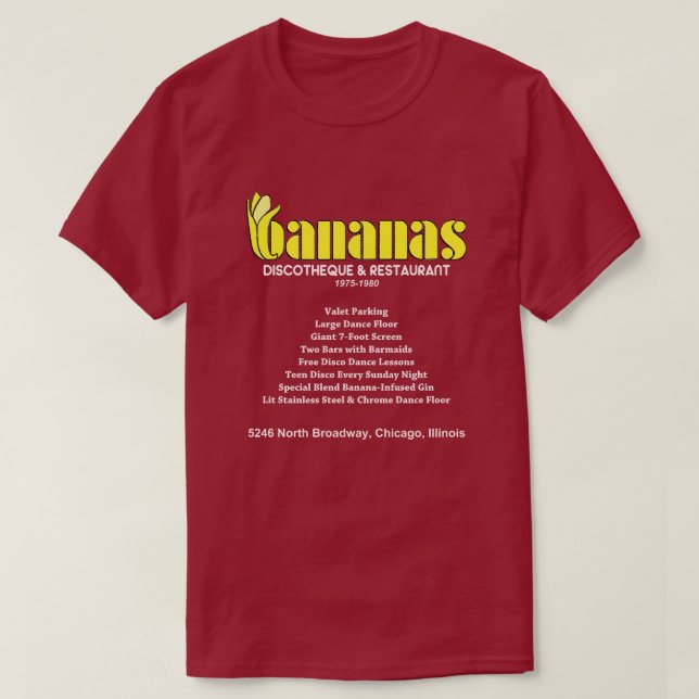 Bananas Discotheque and Restaurant, Chicago, IL T Shirt (Design framsida)