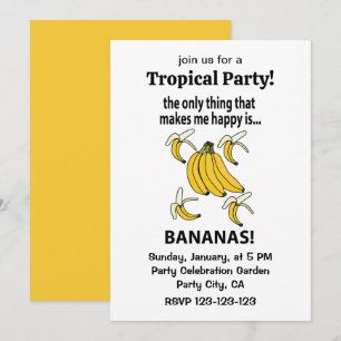 Bananas Fruit Funny Bananas Inbjudningar