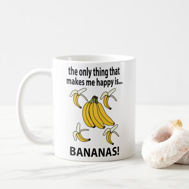 Bananas Fruit Funny Bananas Kaffemugg (Med munk)