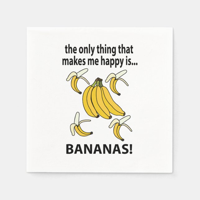 Bananas Fruit Funny Bananas Party Pappersservett (Framsidan)