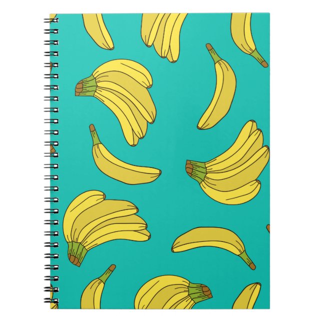 Bananas hand plockade sömlös mönster. Sketchillus Anteckningsbok (Framsidan)