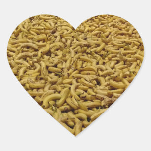Bananas Heart Sticker Hjärtformat Klistermärke