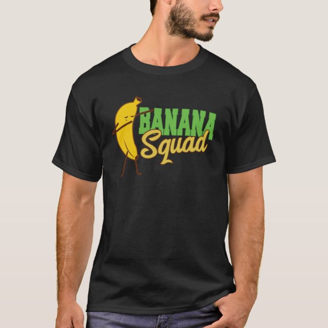 Bananas squad dabbing Fruit Vegan  vegetarian T Shirt (Framsida)