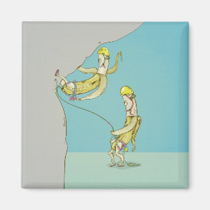 Bananas sten klättrar på lustigt frukt magnet