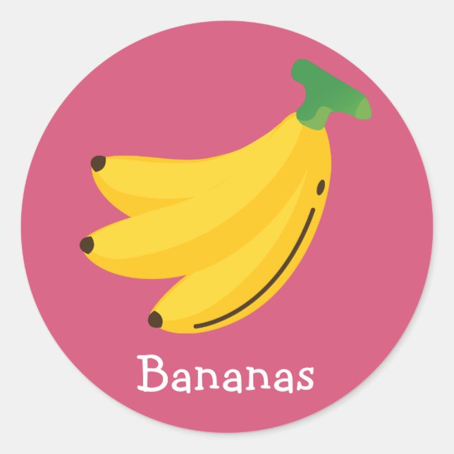 Bananas Sticker Runt Klistermärke (Framsida)