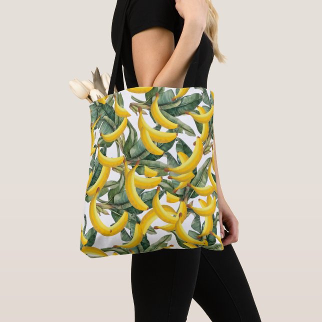 Bananas Tote Bag | Funny Fruit Costume Suppory Tygkasse (Närbild)