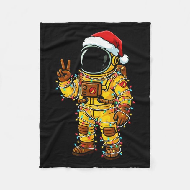 Bananaut Space Explorer - Christmas Astronaut Ligh Fleecefilt (Framsidan)