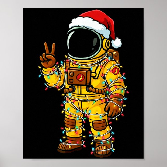 Bananaut Space Explorer - Christmas Astronaut Ligh Poster (Framsidan)