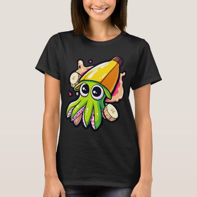 Bananbläckfisk T Shirt (Framsida)