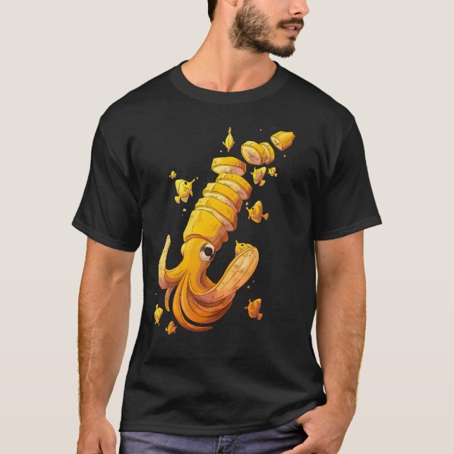 Bananbläckfisk T Shirt (Framsida)