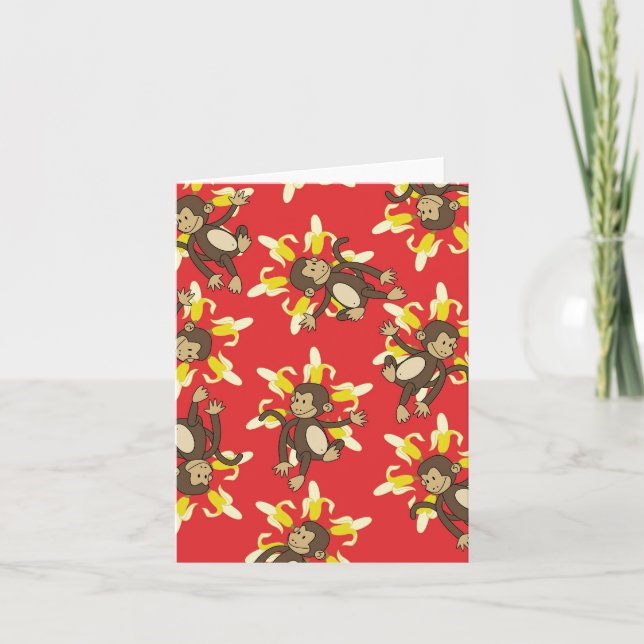 Bananblommaapa Notecards Kort (Framsida)