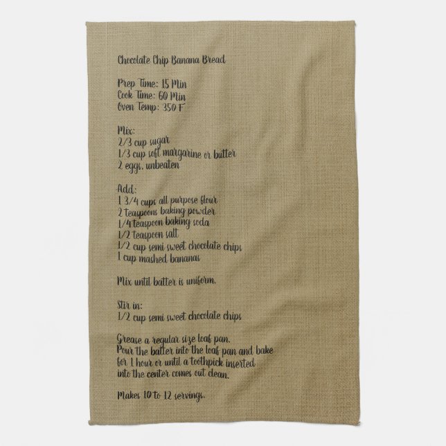 Bananbröd - linnet - kökshandduk (Vertikal)