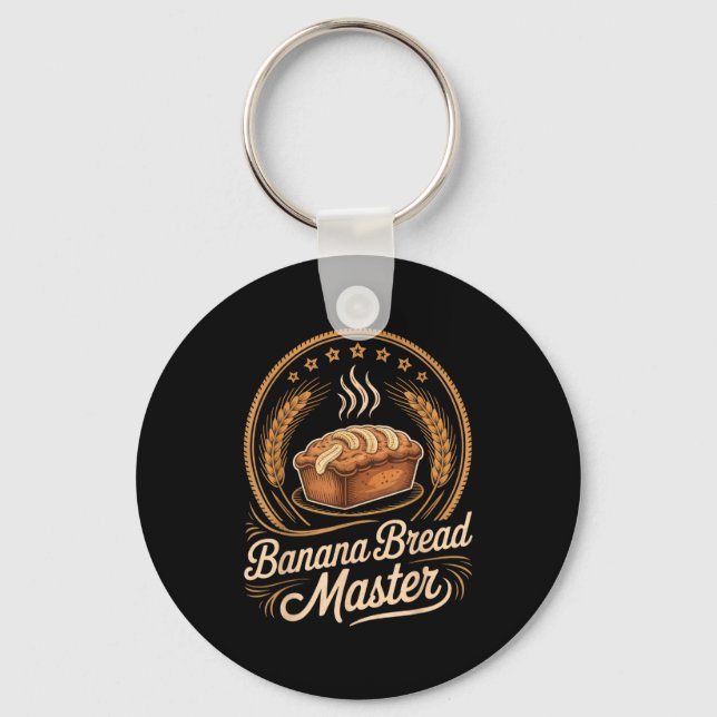Bananbröd Masterbagare Chef Humor Höst Bakning L Nyckelring (Framsida)
