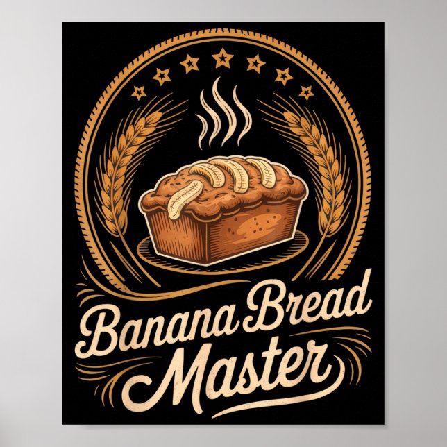 Bananbröd Masterbagare Chef Humor Höstbakning L Poster (Framsidan)