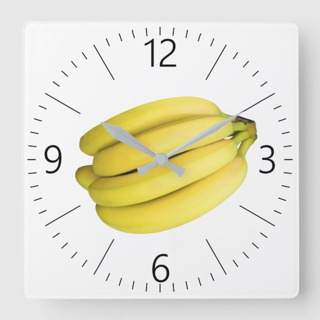 Bananbunt Fyrkantig Klocka (Framsida)