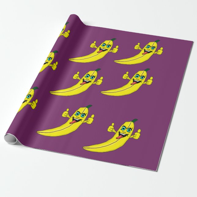 Banandesign som slår in papper presentpapper (Utrullad)