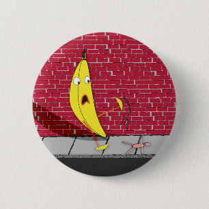 Bananen som halkar på en person, knäppas knapp