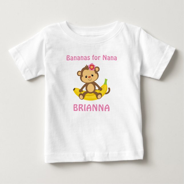 Bananer för Jersey för Nana den beställnings- Tee (Framsida)