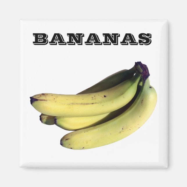 Bananer - (Fridge Magnet Sqare) (Framsidan)