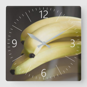 Bananer Fyrkantig Klocka