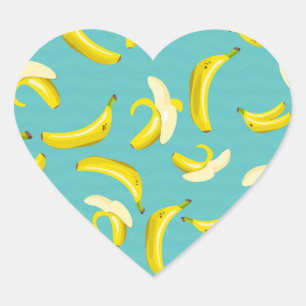 Bananer Hjärtformat Klistermärke